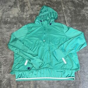 Avia Hooded Rain Jacket Womens 2XL XXL 20 Green 1/4 Zip